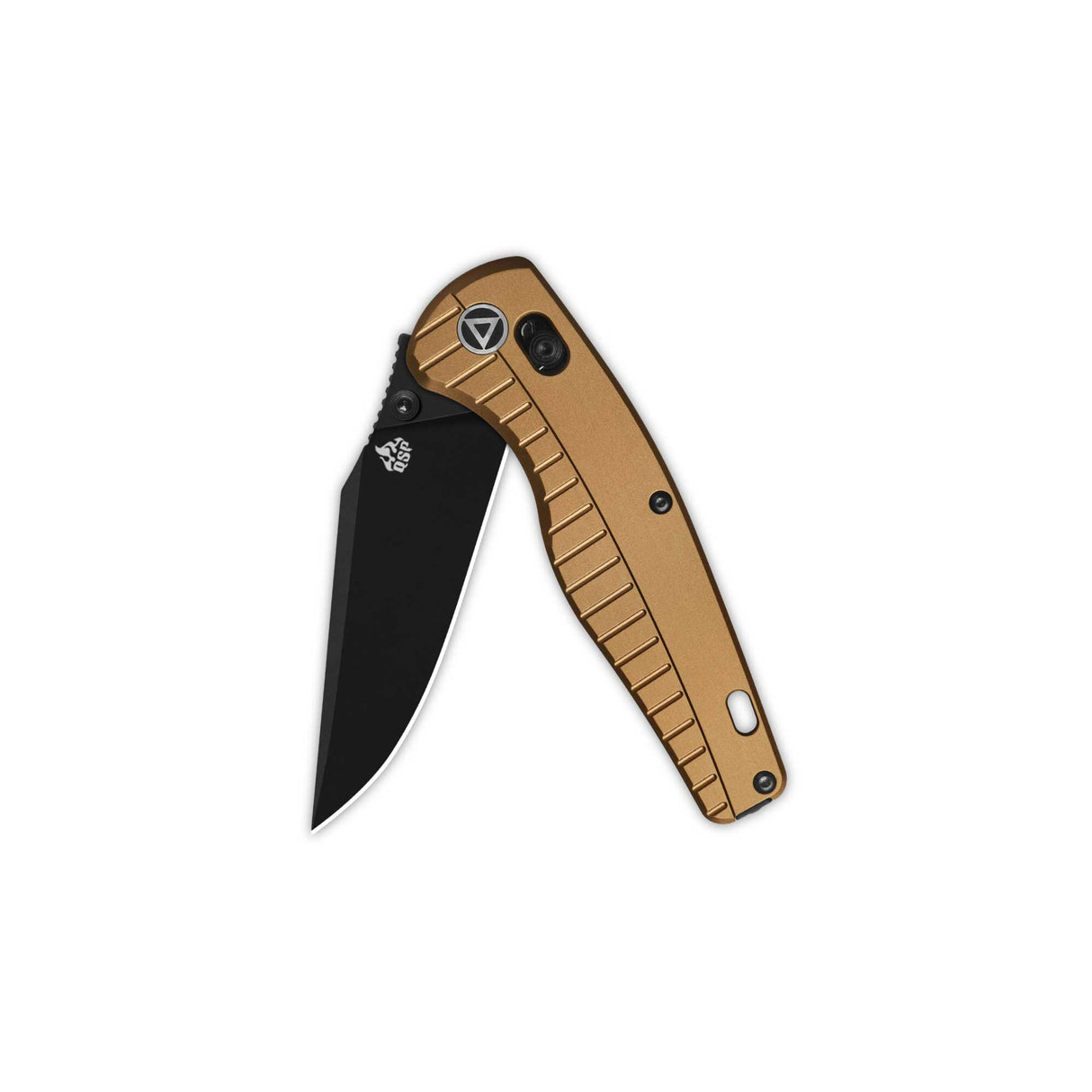 QSP Reptile Glyde Lock Pocket Knife 14C28N Blade Champagne Aluminium Handle