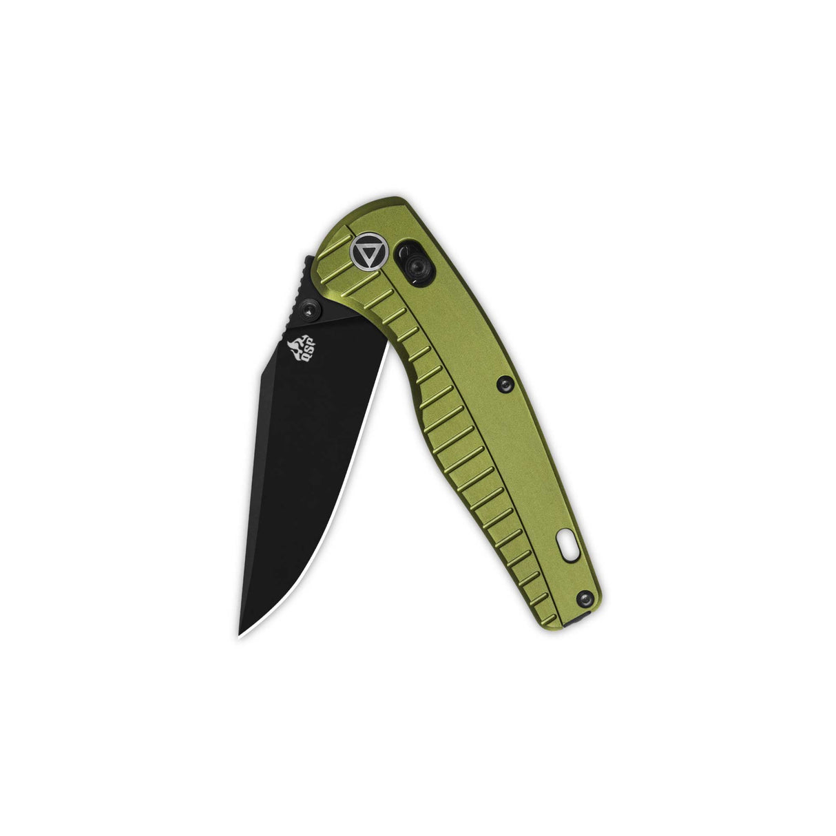 QSP Reptile Glyde Lock Pocket Knife 14C28N Blade Champ OD Green Aluminium Handle