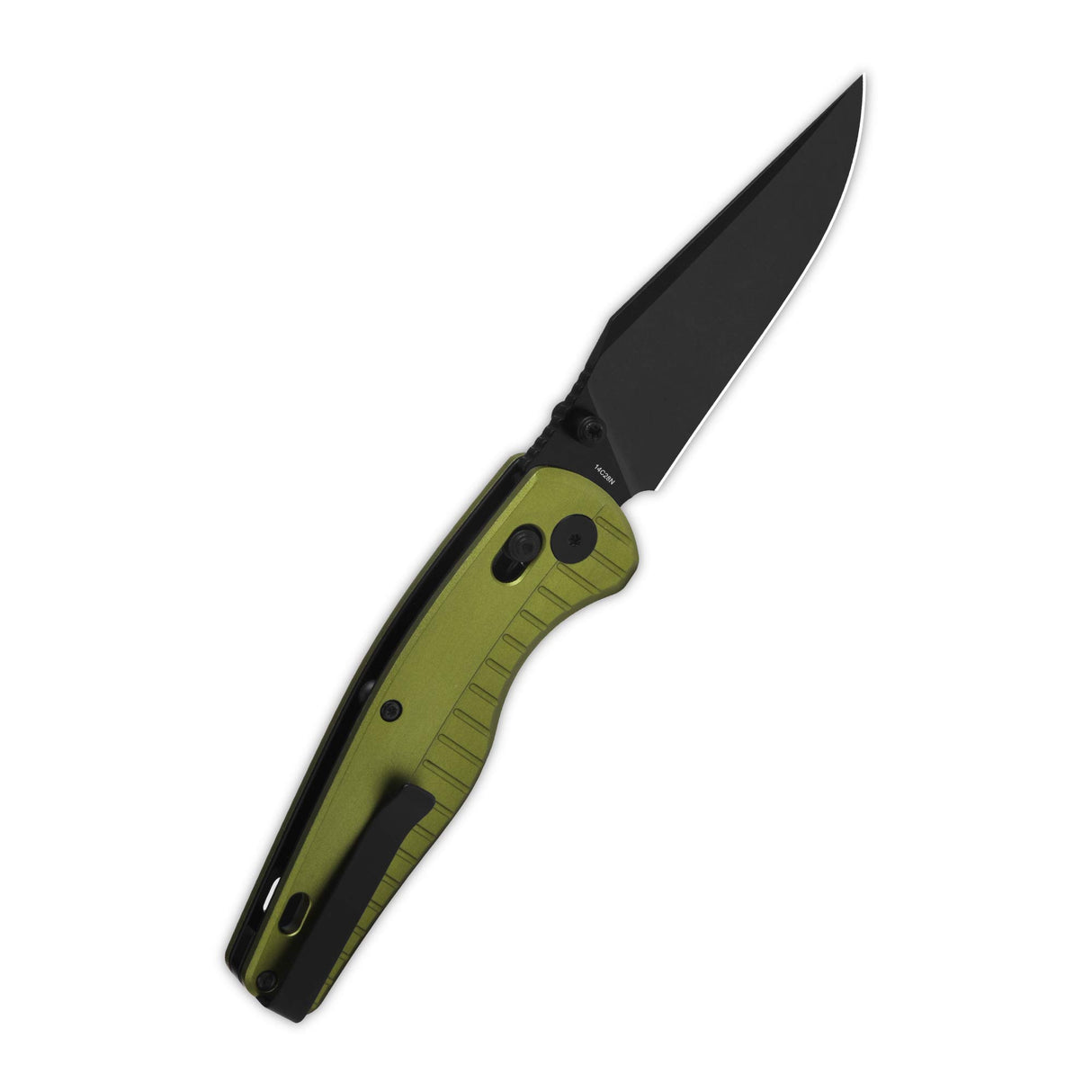 QSP Reptile Glyde Lock Pocket Knife 14C28N Blade Champ OD Green Aluminium Handle
