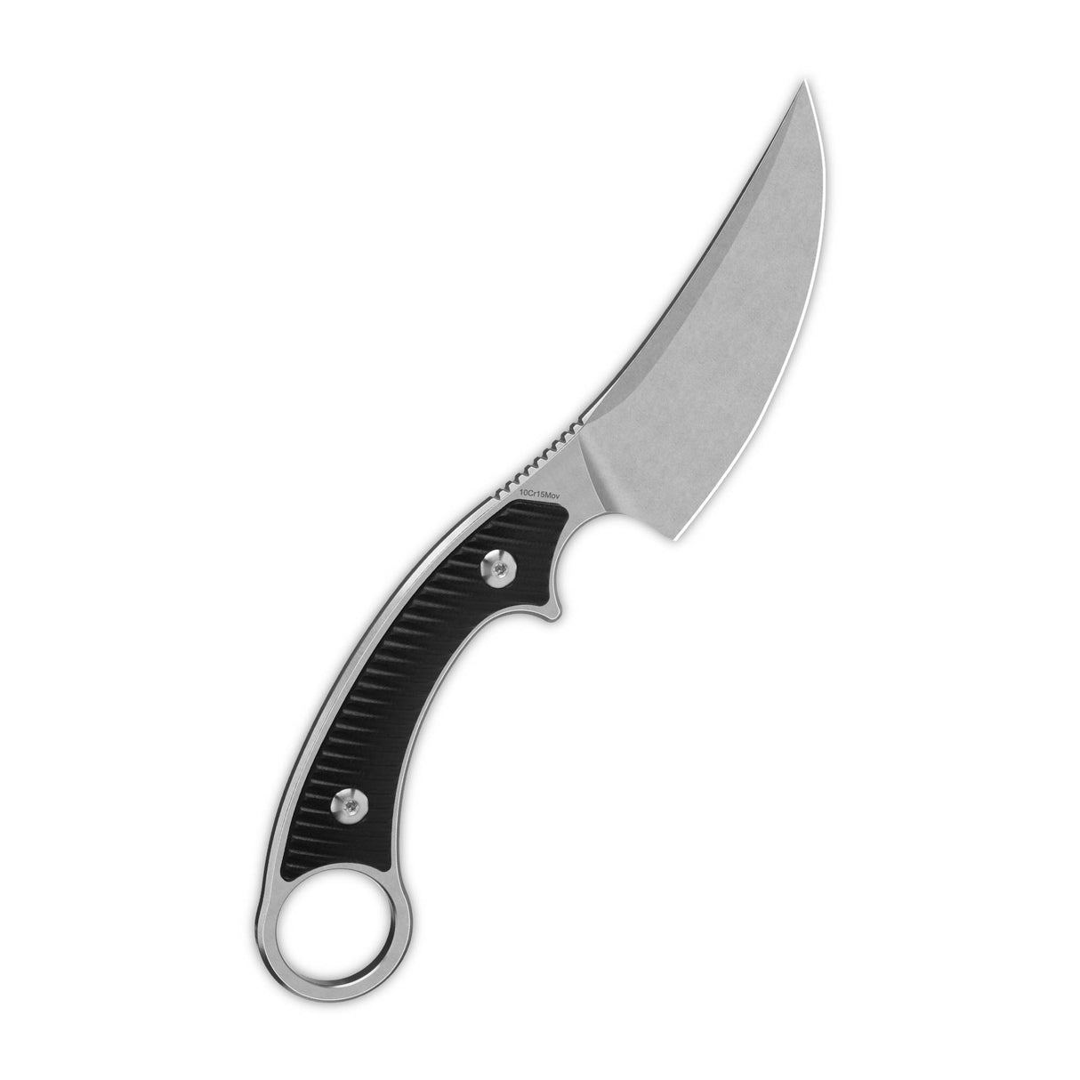 QSP Viper Fixed Blade Knife 10Cr15MoV Blade Black G10 Handle