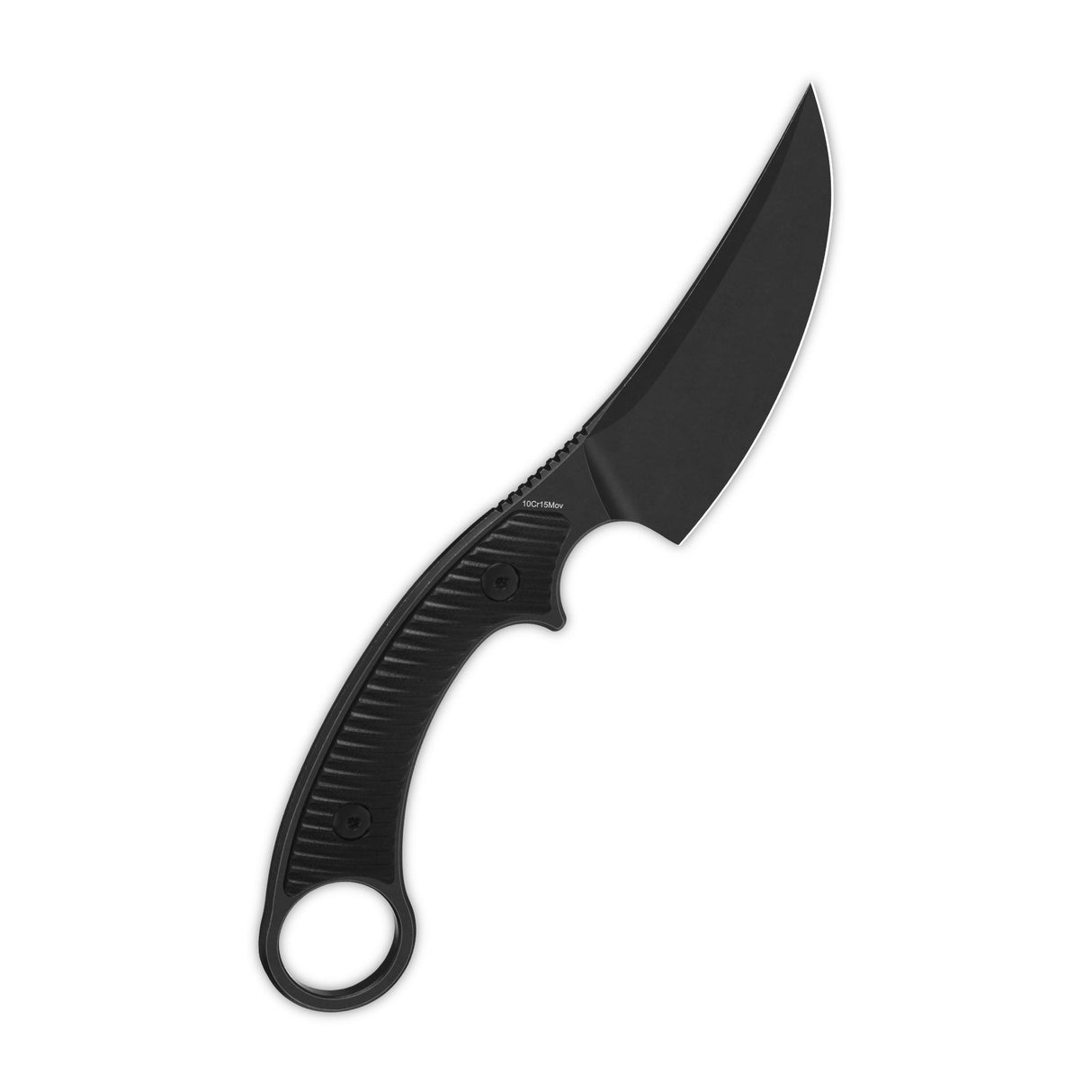 QSP Viper Fixed Blade Knife 10Cr15MoV Blade Black G10 Handle