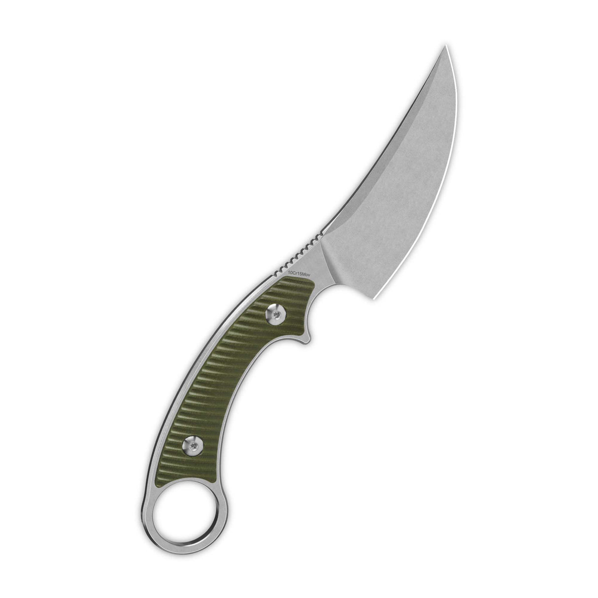 QSP Viper Fixed Blade Knife 10Cr15MoV Blade OD Green G10 Handle