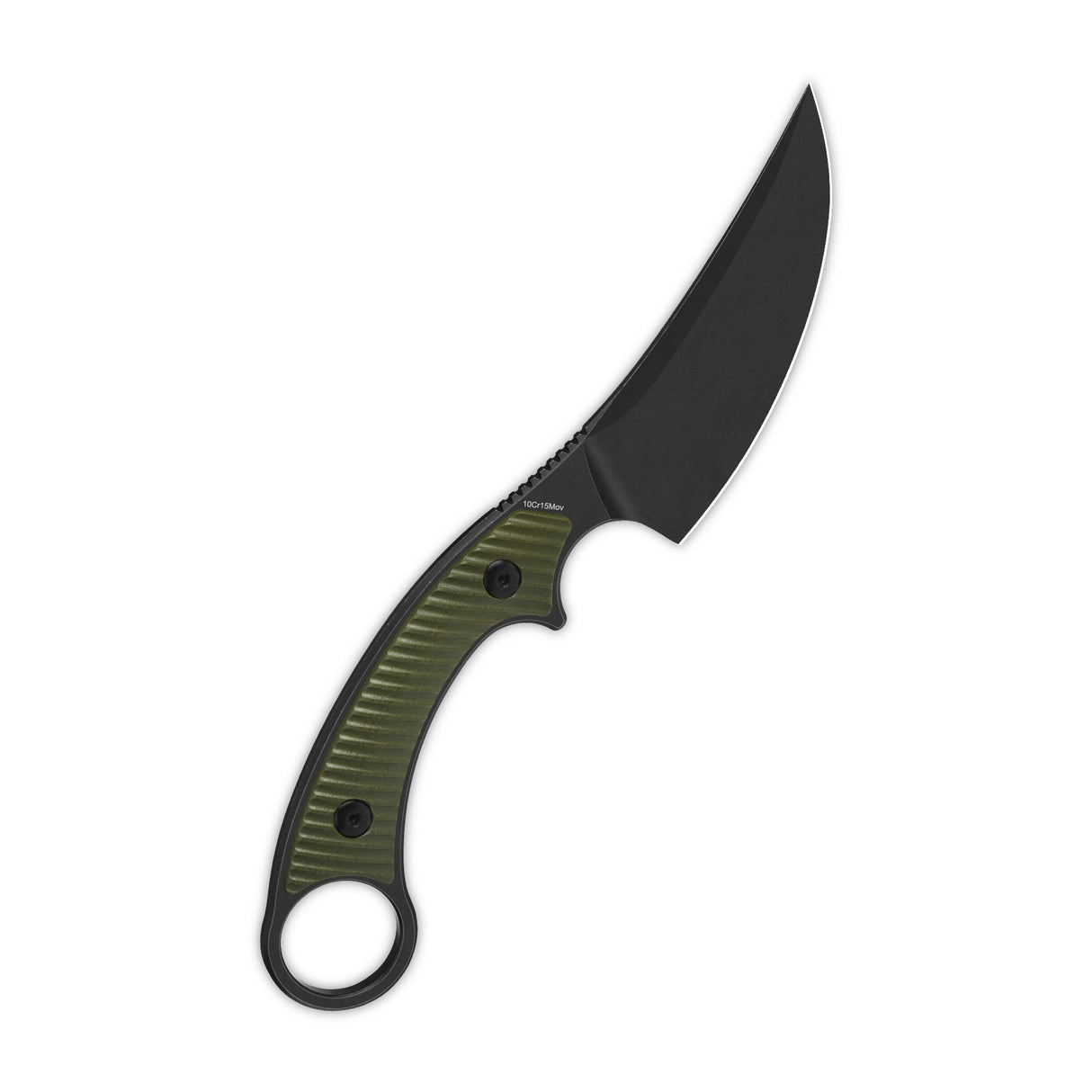 QSP Viper Fixed Blade Knife 10Cr15MoV Blade OD Green G10 Handle