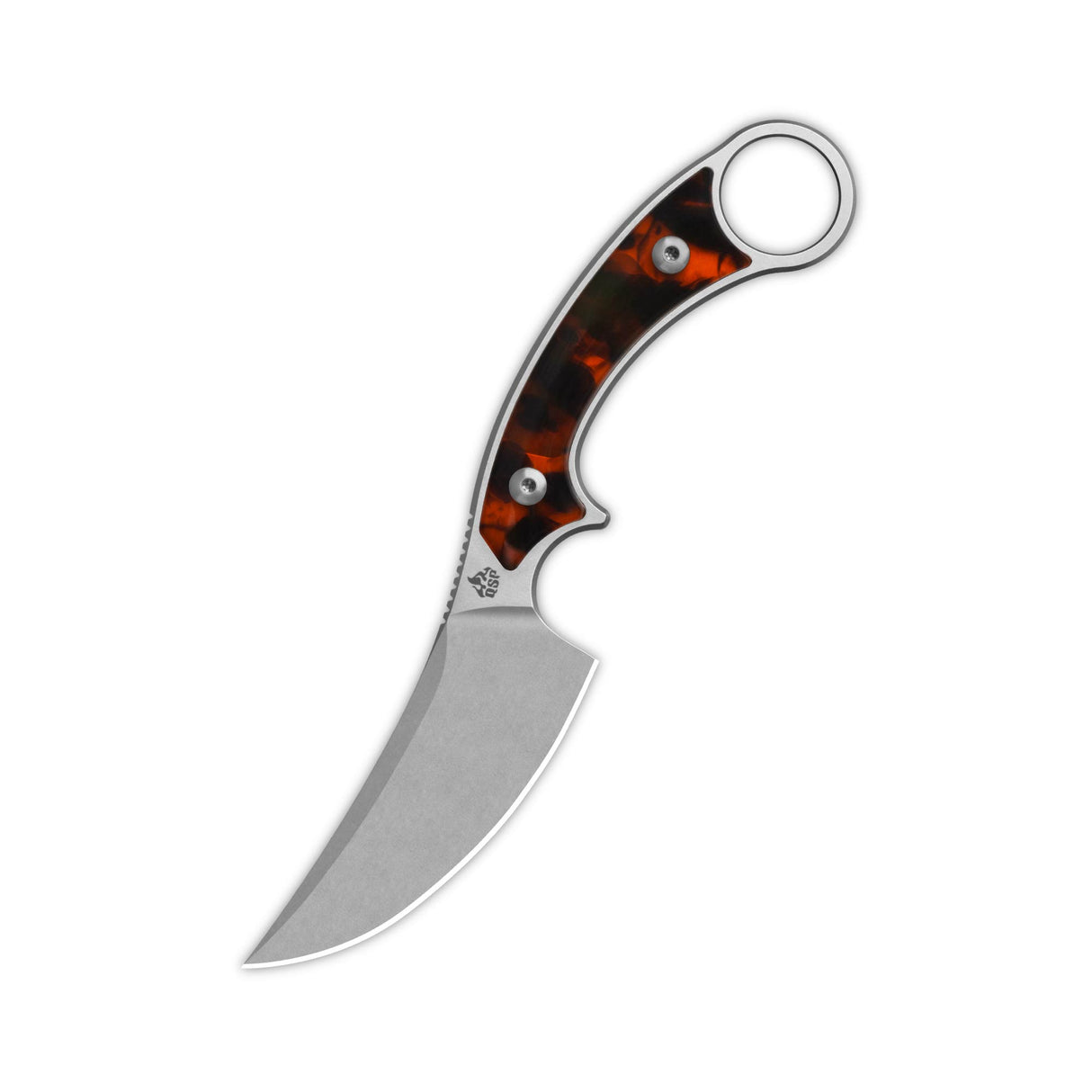 QSP Viper Fixed Blade Knife 10Cr15MoV Blade Tortoise Resin Handle