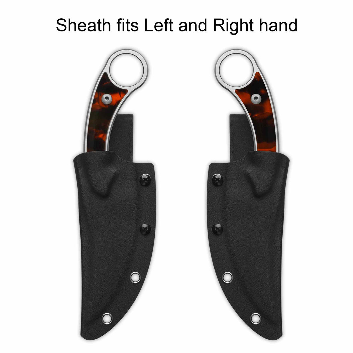 QSP Viper Fixed Blade Knife 10Cr15MoV Blade Tortoise Resin Handle