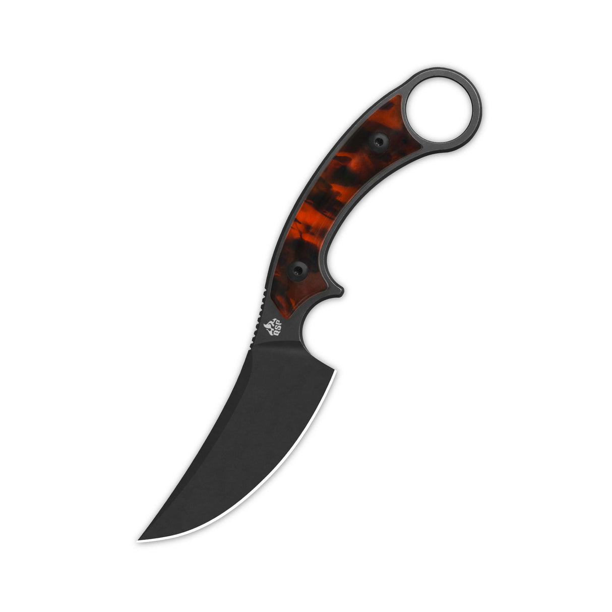 QSP Viper Fixed Blade Knife 10Cr15MoV Blade Tortoise Resin Handle