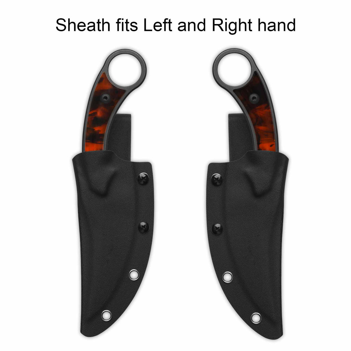 QSP Viper Fixed Blade Knife 10Cr15MoV Blade Tortoise Resin Handle