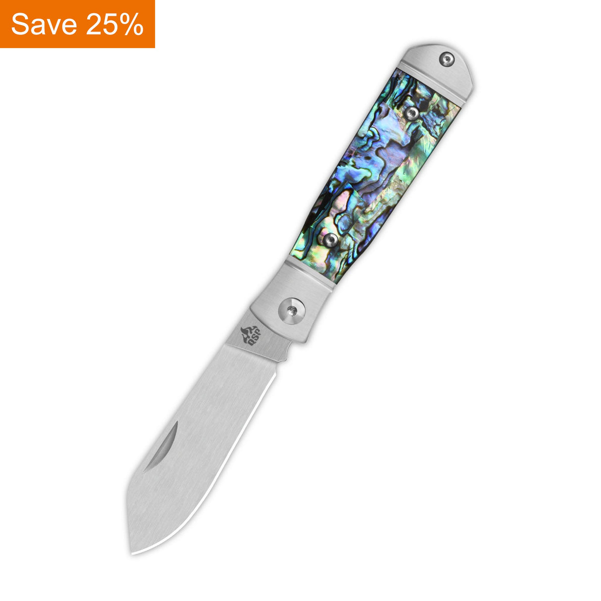 QSP Jumping Jack Slip Joint Pocket Knife 14C28N blade Abalone Handle