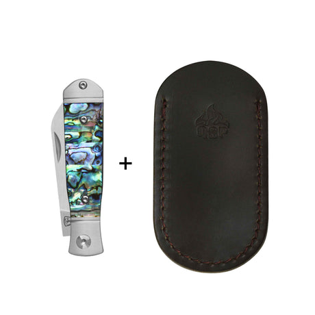 QSP Jumping Jack Slip Joint Pocket Knife 14C28N blade Abalone Handle