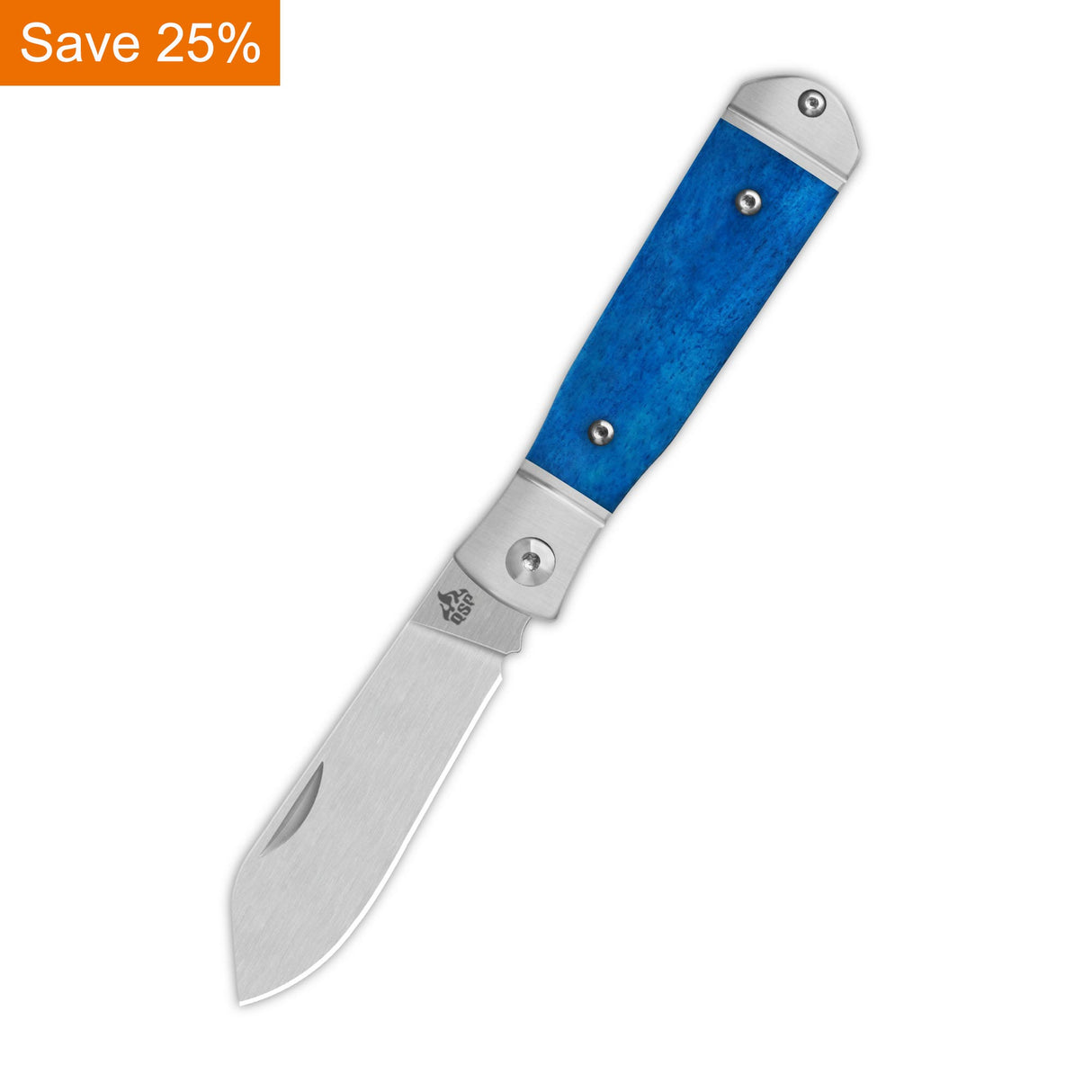 QSP Jumping Jack Slip Joint Pocket Knife 14C28N blade Blue Bone Handle