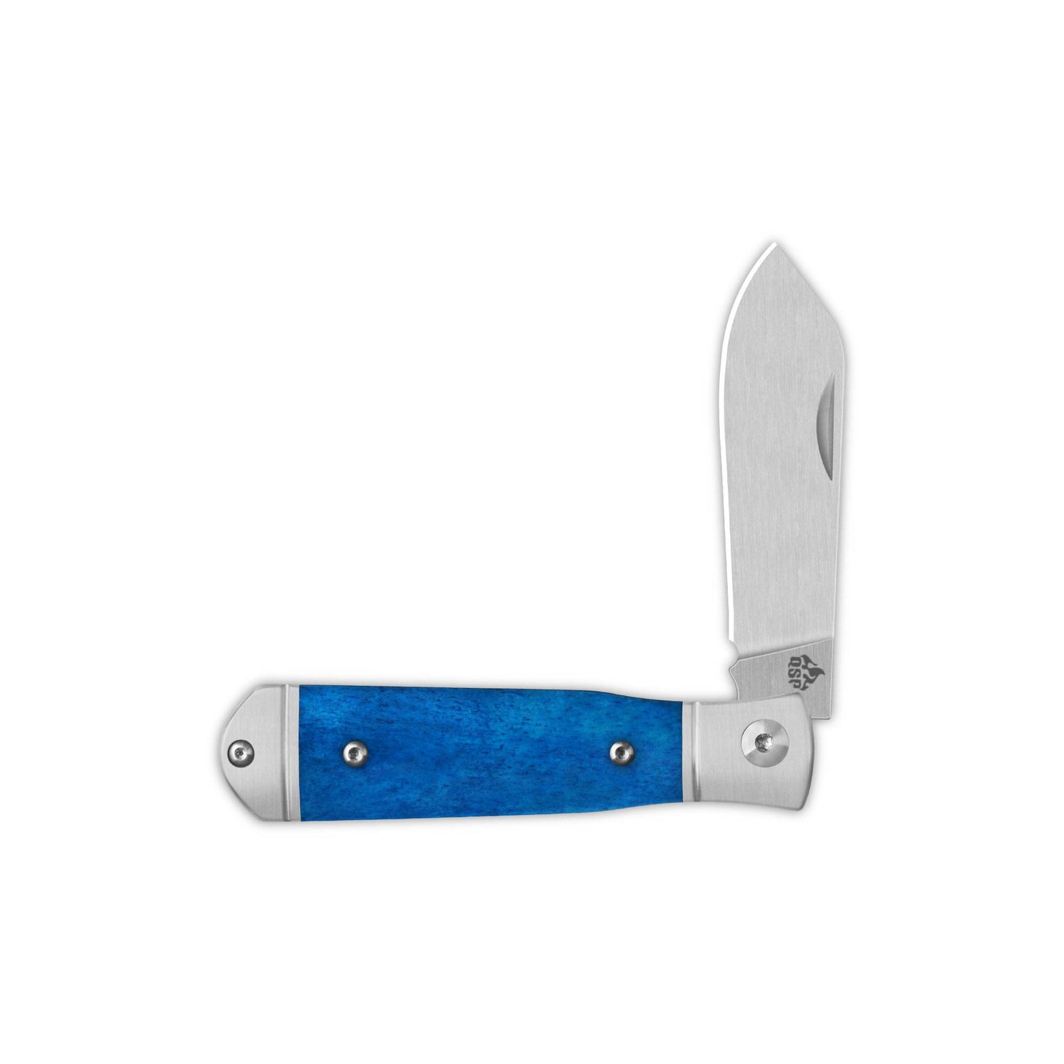 QSP Jumping Jack Slip Joint Pocket Knife 14C28N blade Blue Bone Handle