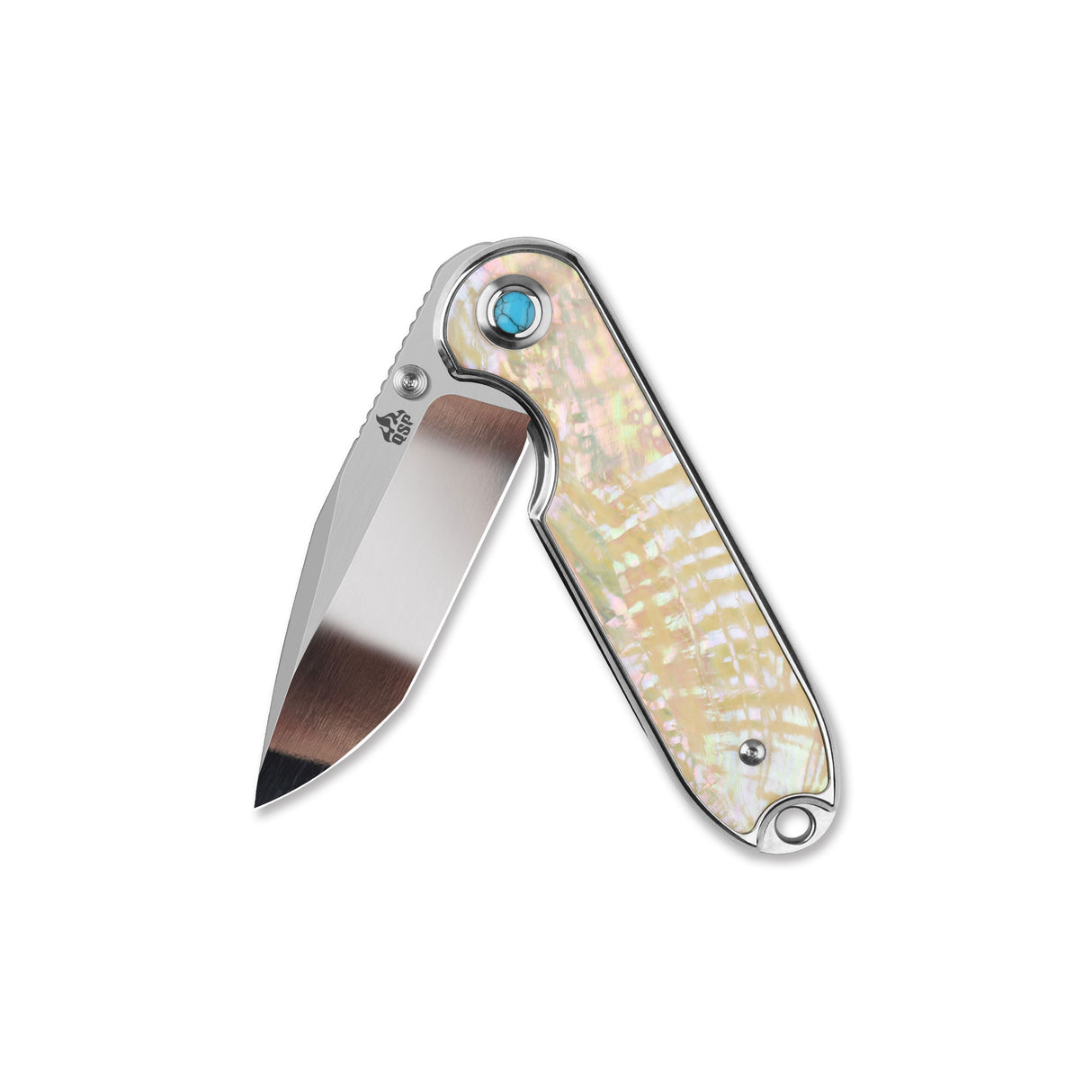 QSP Nebula Liner Lock Pocket Knife 14C28N Blade Mother of Pearl Handle