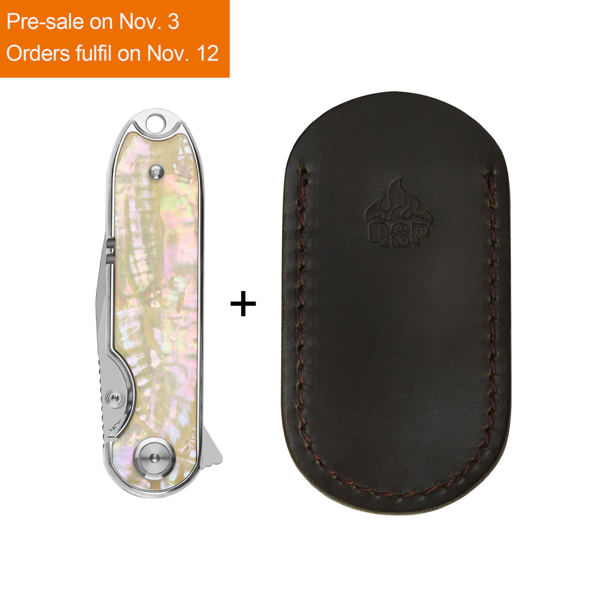 QSP Nebula Liner Lock Pocket Knife 14C28N Blade Mother of Pearl Handle