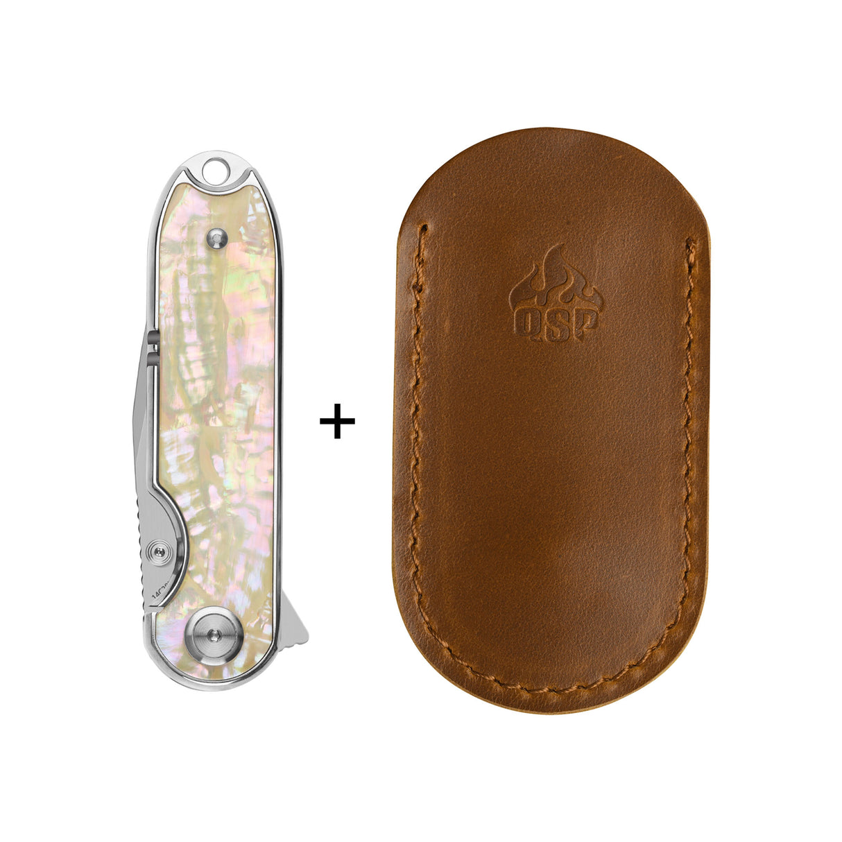 QSP Nebula Liner Lock Pocket Knife 14C28N Blade Mother of Pearl Handle