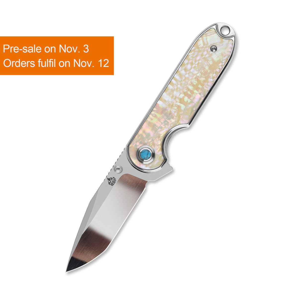 QSP Nebula Liner Lock Pocket Knife 14C28N Blade Mother of Pearl Handle