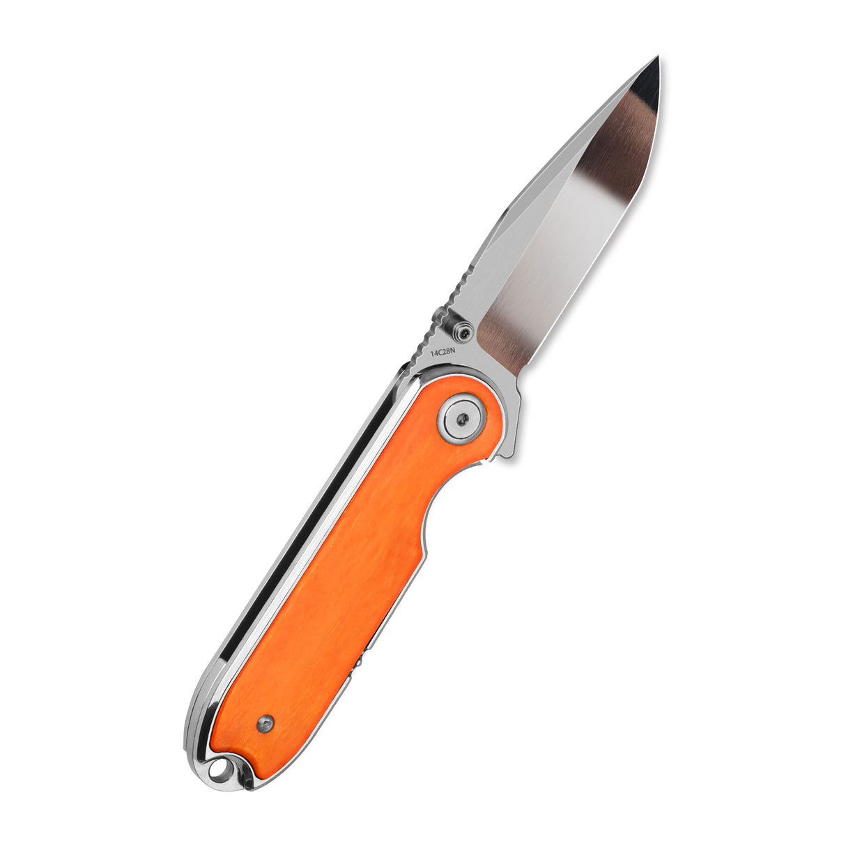 QSP Nebula Liner Lock Pocket Knife 14C28N Blade Orange Bone Handle