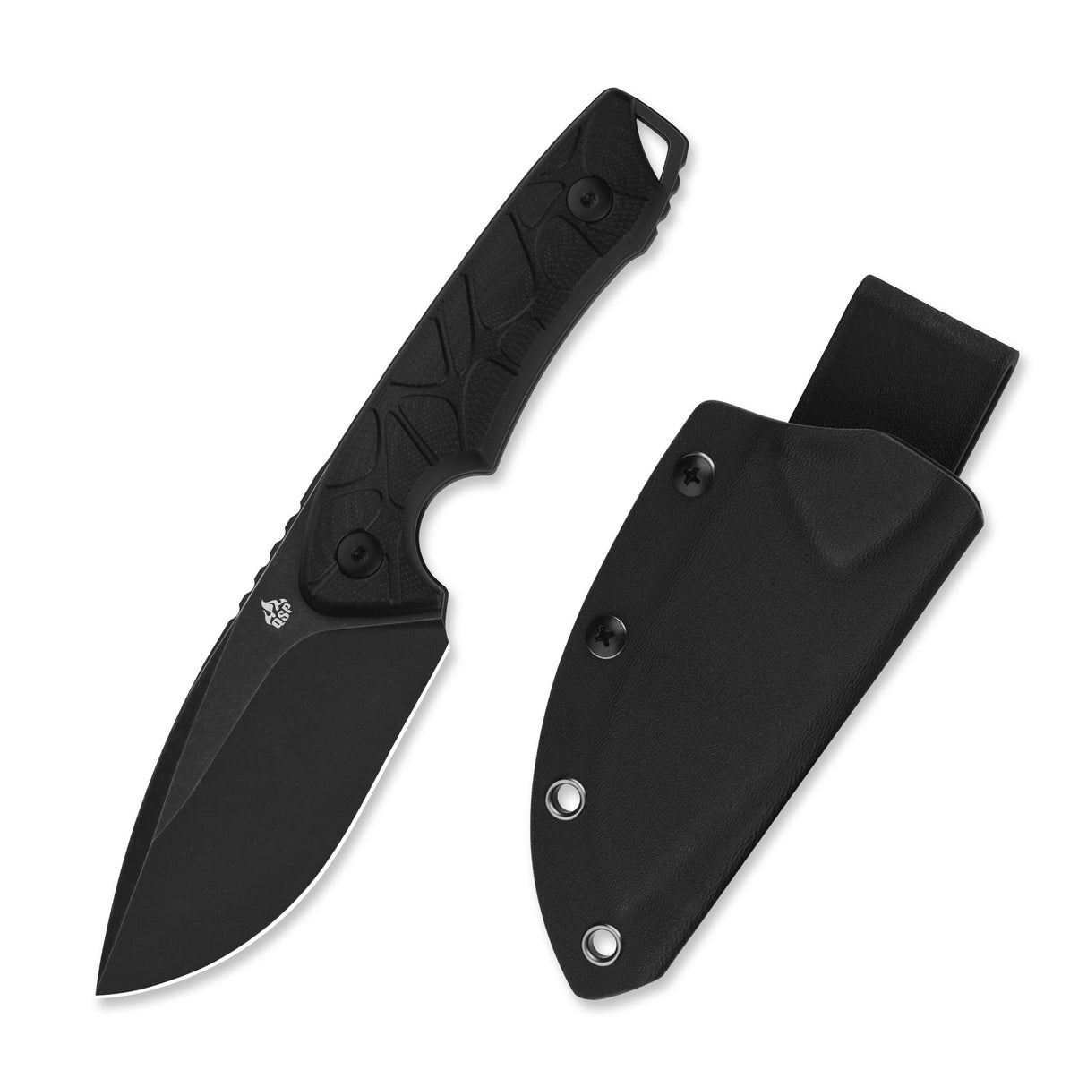 QSP Tiny TOT Fixed Blade Knife 10Cr15MoV Blade Black G10 Handle