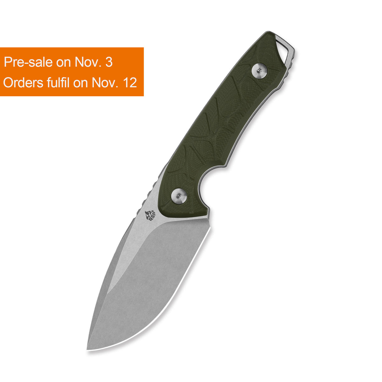QSP Tiny TOT Fixed Blade Knife 10Cr15MoV Blade OD Green G10 Handle