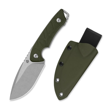 QSP Tiny TOT Fixed Blade Knife 10Cr15MoV Blade OD Green G10 Handle