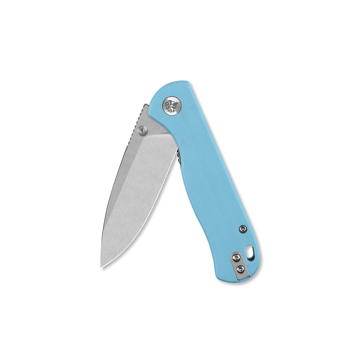 QSP Ferret Liner Lock Pocket Knife Notro V blade Sky blue G10 handle