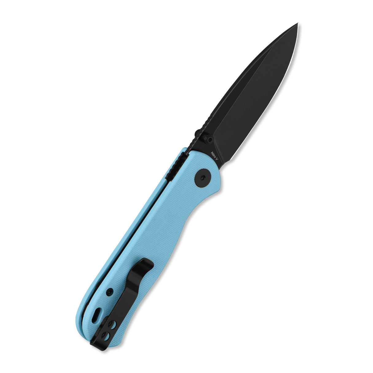QSP Ferret Liner Lock Pocket Knife Notro V blade Sky blue G10 handle