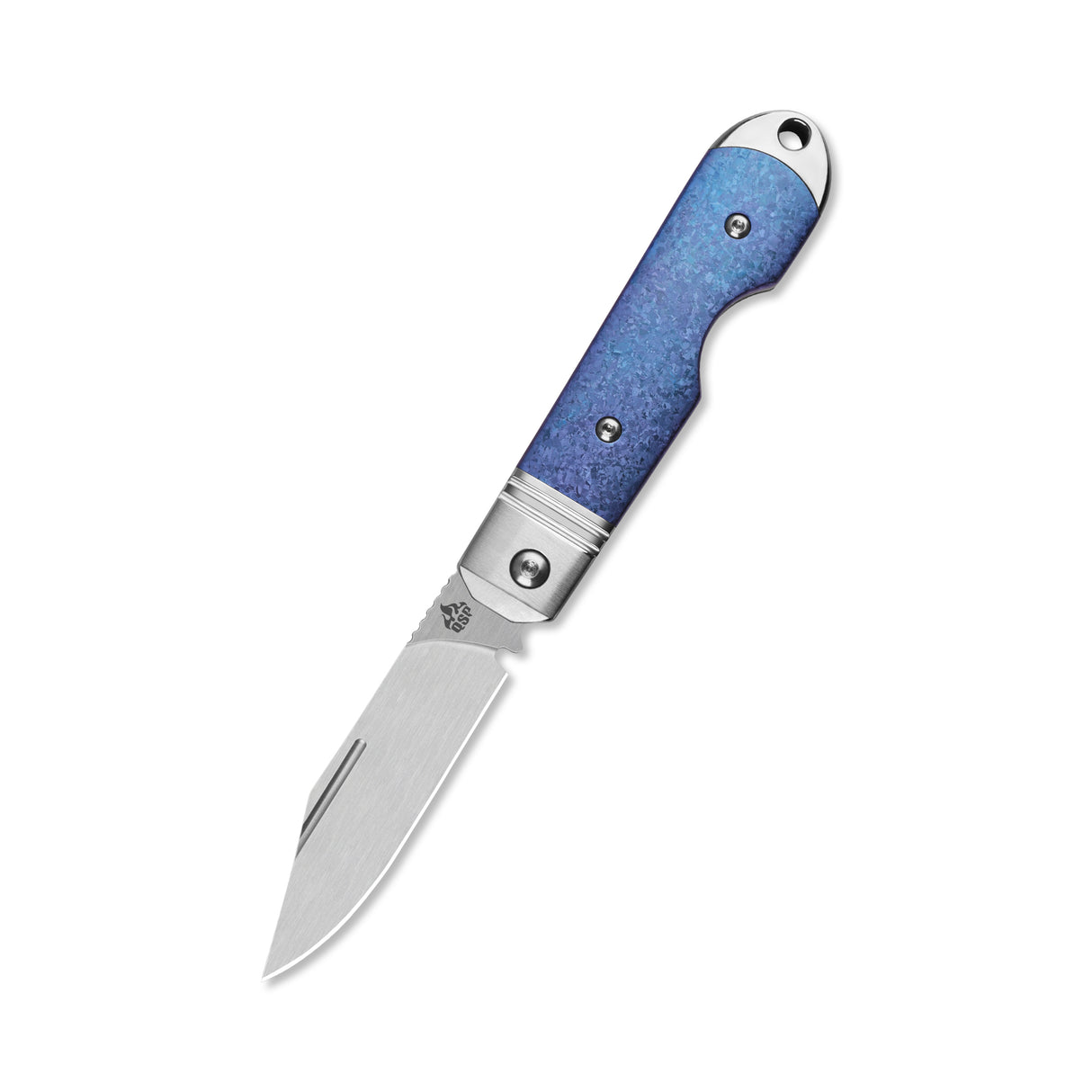 Limited Edition-QSP Moray Slip Joint Pocket Knife Vanax blade Blue Crystal Titanium Handle