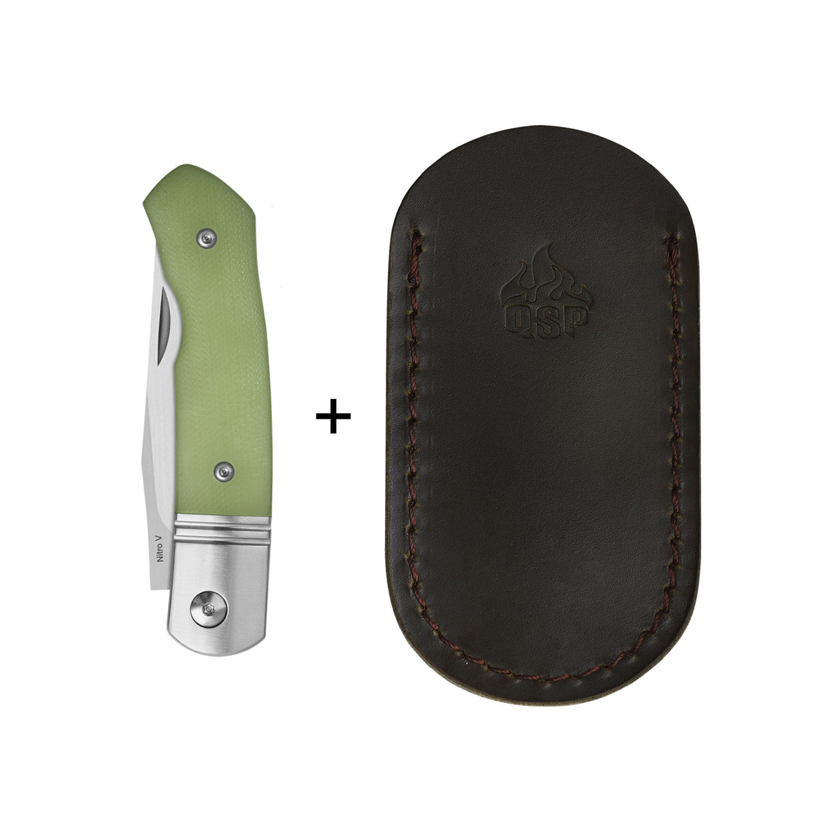 QSP Heron Slip Joint Pocket Knife Nitro V blade Glow-in-the-Dark G10 Handle