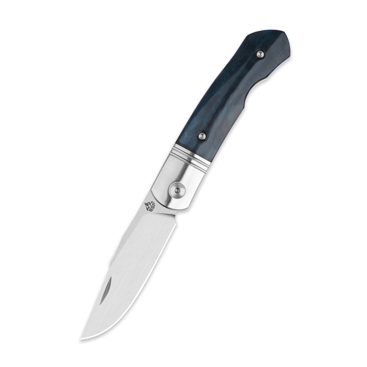 QSP Heron Slip Joint Pocket Knife Nitro V blade Blue Bone Handle
