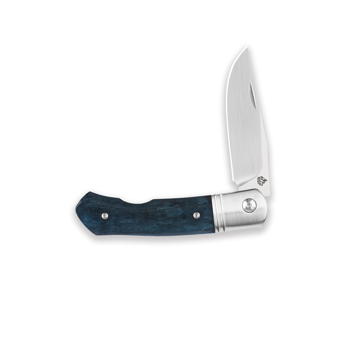 QSP Heron Slip Joint Pocket Knife Nitro V blade Blue Bone Handle