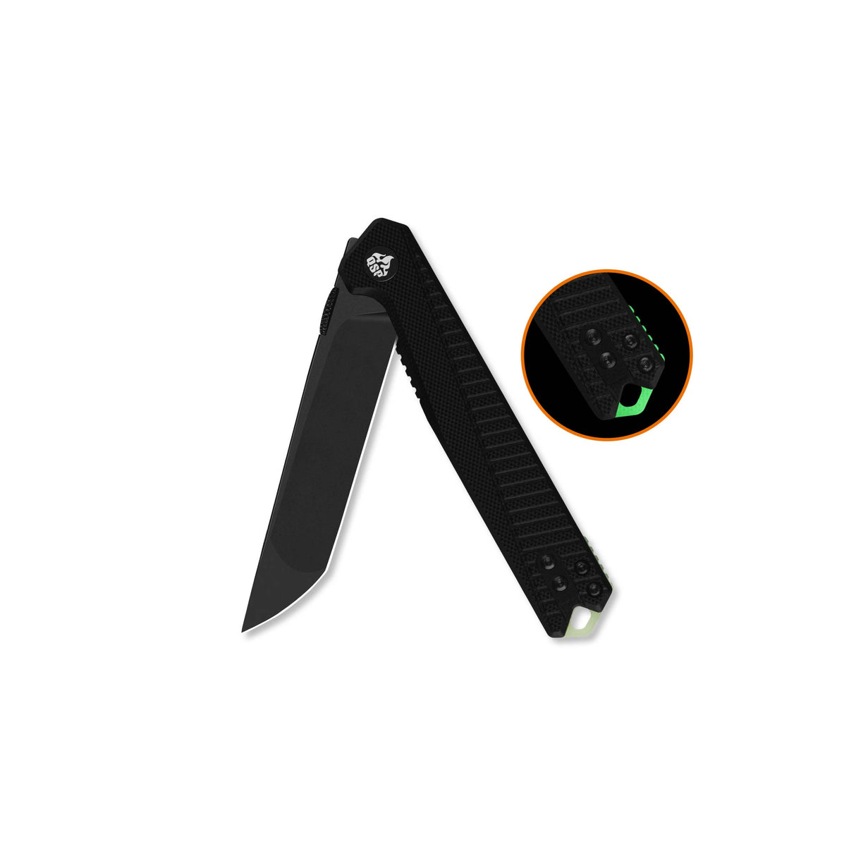QSP Mantis Liner Lock Pocket Knife Nitro V blade Black G10 handle