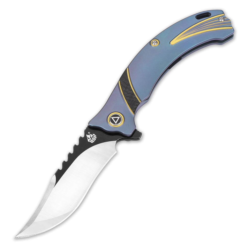 QSP Kylin Frame Lock Pocket Knife S35VN Blade Titanium Handle