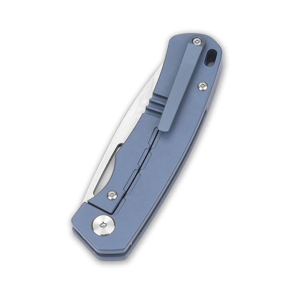 QSP Puffin Frame Lock Pocket Knife S35VN Blade Titanium Handle with Carbon Fiber inlay