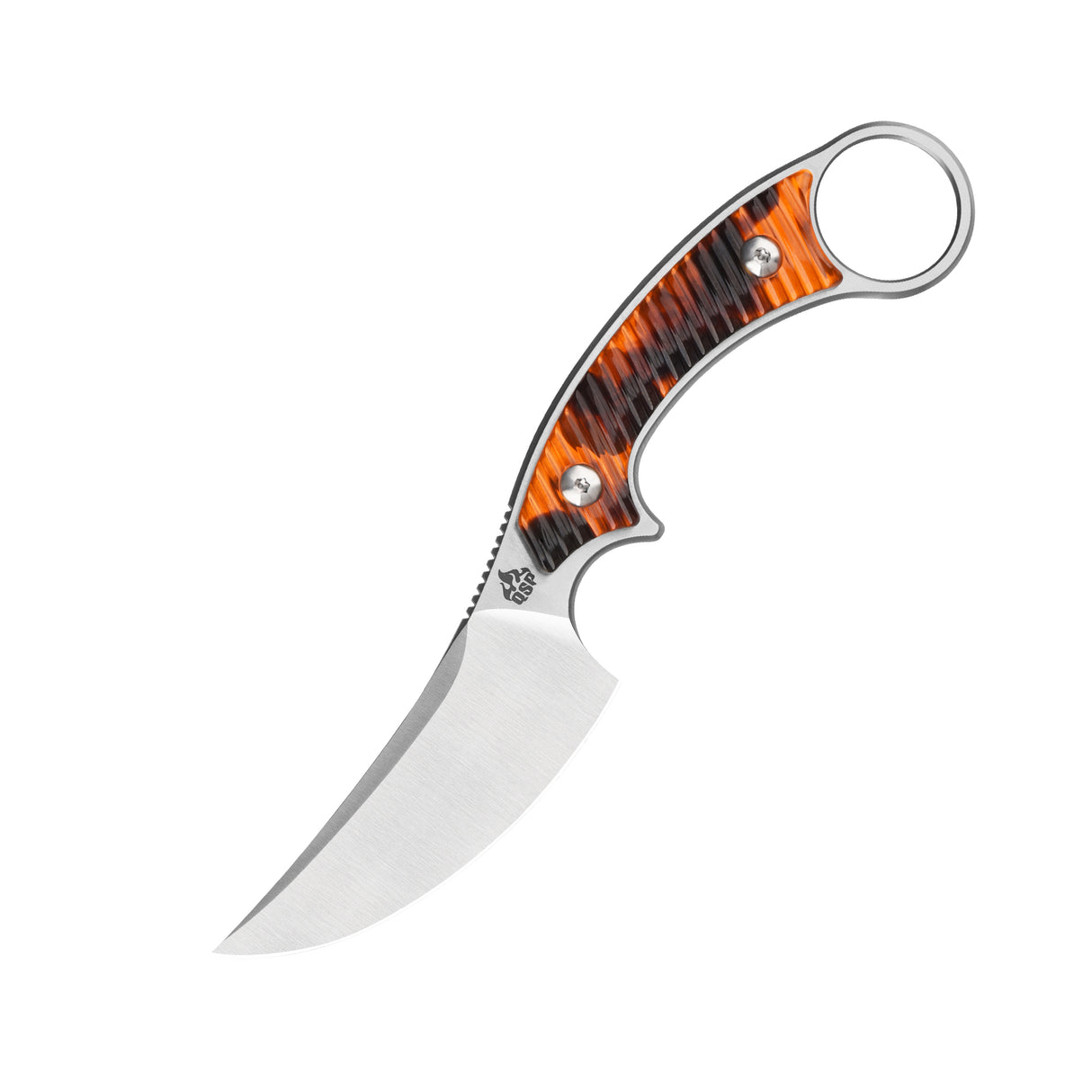 QSP Baby Viper Fixed Blade Knife 10Cr15MoV Blade Tortoise Resin Handle