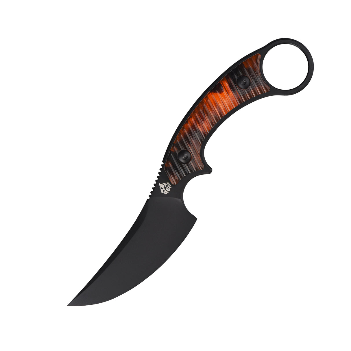 QSP Baby Viper Fixed Blade Knife 10Cr15MoV Blade Tortoise Resin Handle