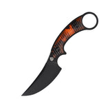 QSP Baby Viper Fixed Blade Knife 10Cr15MoV Blade Tortoise Resin Handle