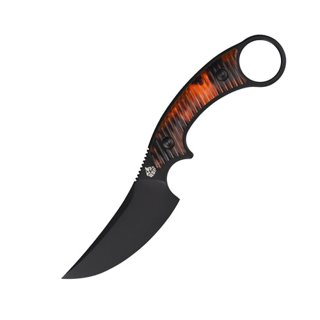 QSP Baby Viper Fixed Blade Knife 10Cr15MoV Blade Tortoise Resin Handle