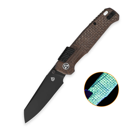 QSP Badger Rack Lock Pocket Knife Nitro V blade Glow-in-the-Dark Micarta handle