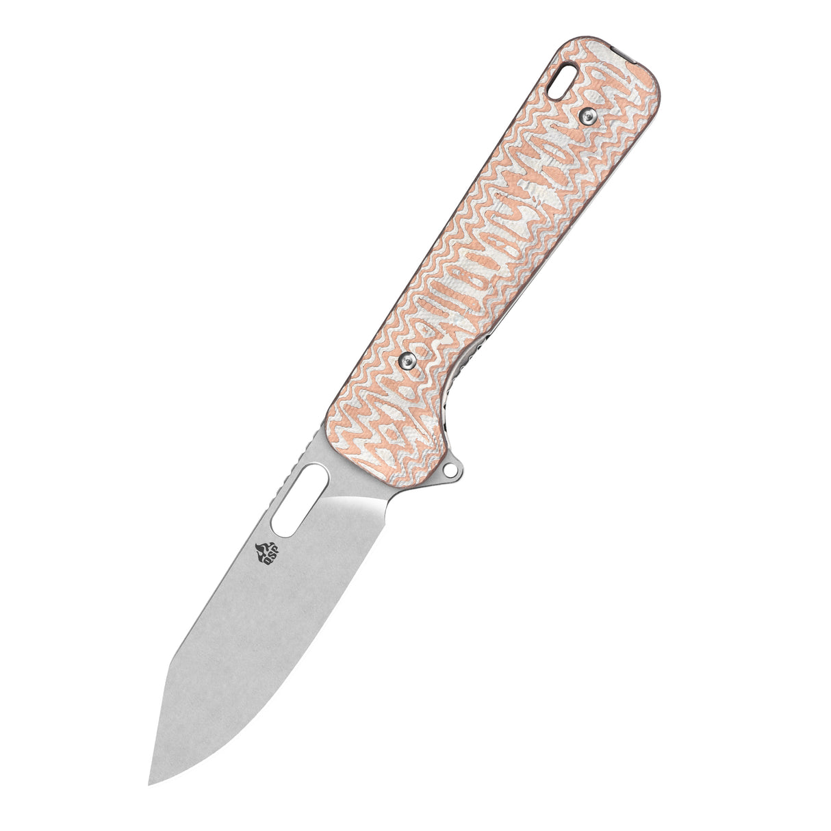 QSP Chameleon Liner Lock Pocket Knife 14C28N blade G10 with Copper and Aluminum Foil handle