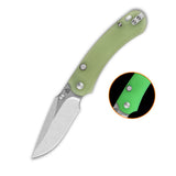 QSP Coyote Button Liner Lock Pocket Knife Nitro V blade Glow-in-the-Dark G10 handle