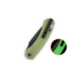 QSP Coyote Button Liner Lock Pocket Knife Nitro V blade Glow-in-the-Dark G10 handle