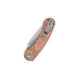 QSP Coyote Button Liner Lock Pocket Knife Nitro V blade Copper Foil G10 handle