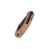 QSP Coyote Button Liner Lock Pocket Knife Nitro V blade Copper Foil G10 handle