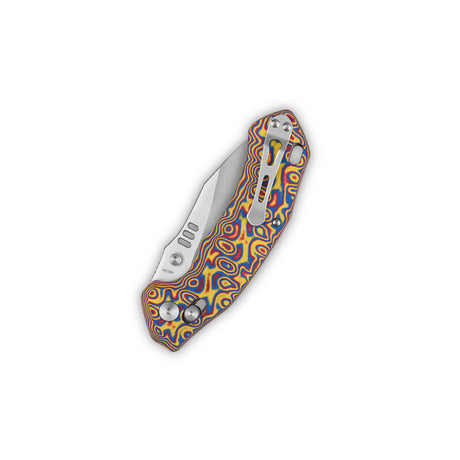 QSP Elk Glyde Lock Pocket Knife 14C28N blade Colorful Micarta handle