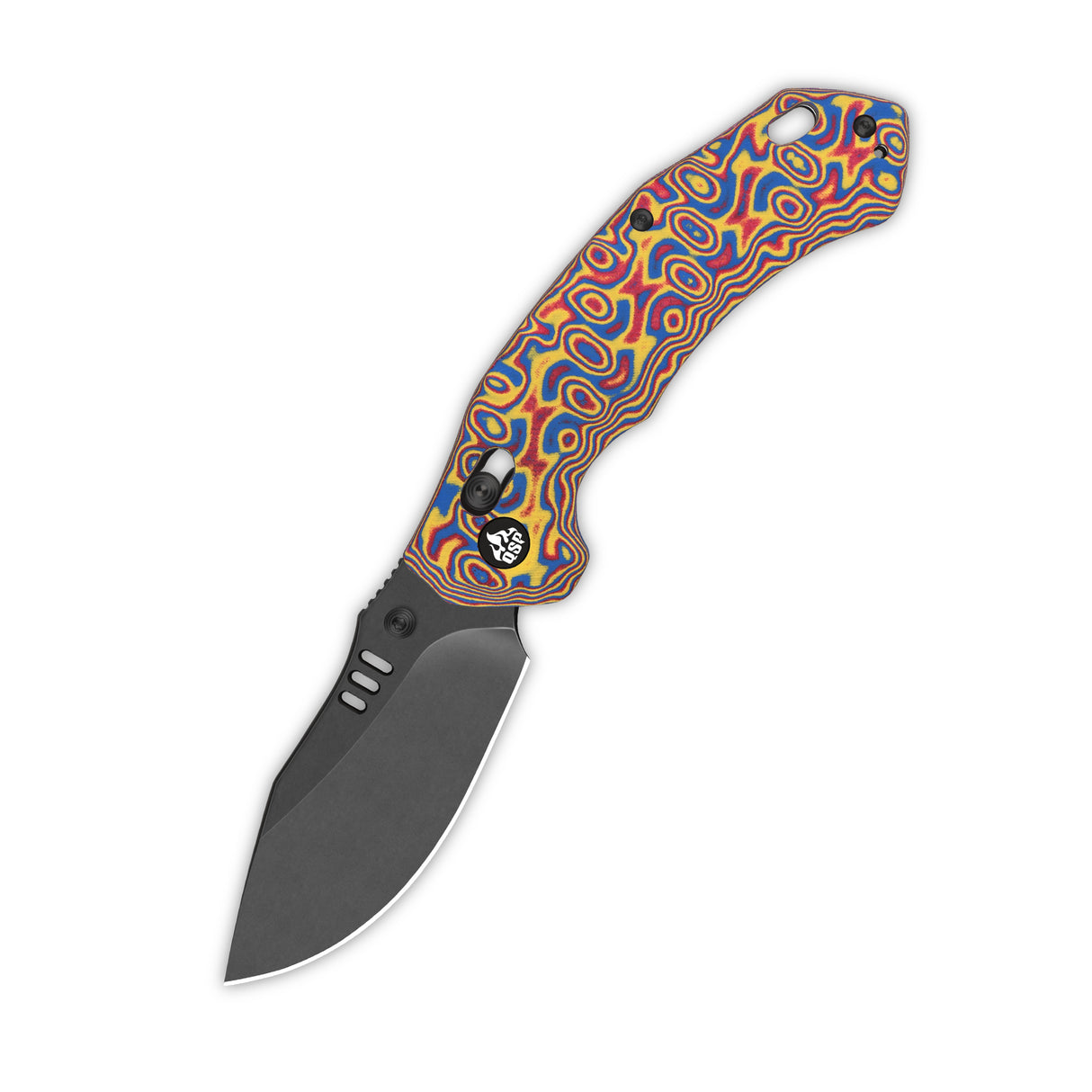 QSP Elk Glyde Lock Pocket Knife 14C28N blade Colorful Micarta handle