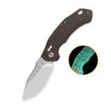 QSP Elk Glyde Lock Pocket Knife 14C28N blade Glow-in-the-Dark Micarta handle