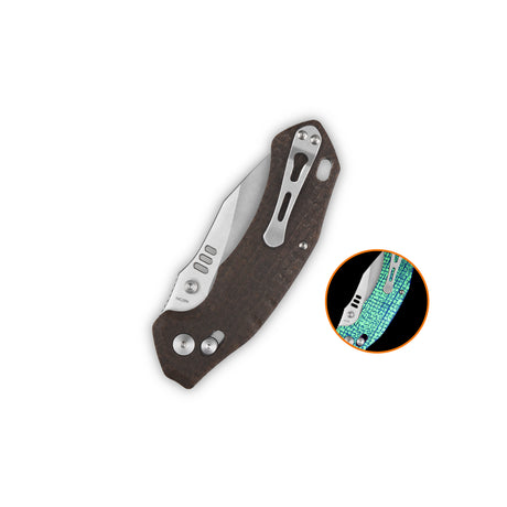 QSP Elk Glyde Lock Pocket Knife 14C28N blade Glow-in-the-Dark Micarta handle