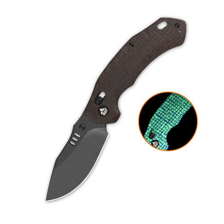 QSP Elk Glyde Lock Pocket Knife 14C28N blade Glow-in-the-Dark Micarta handle