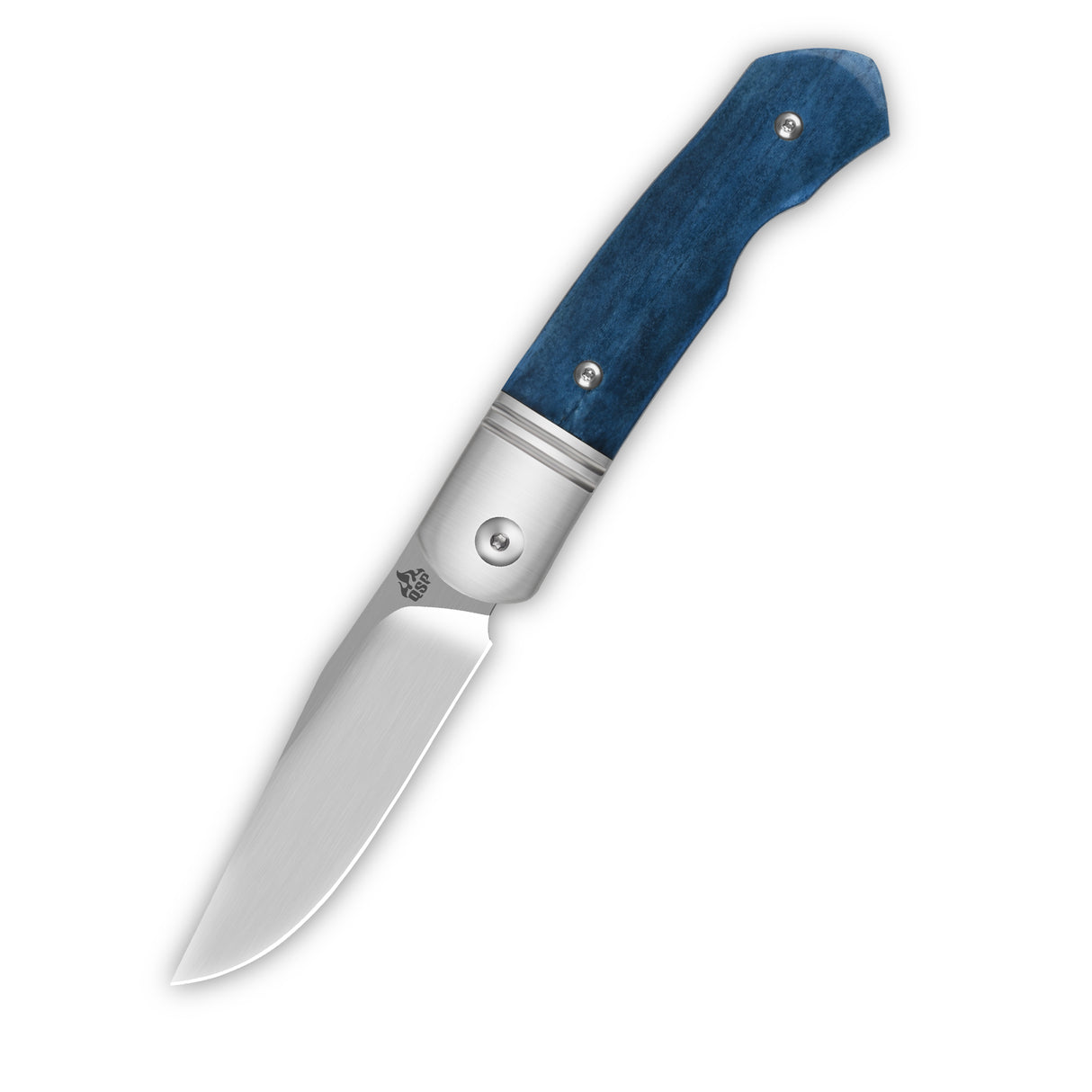 QSP Heron Slip Joint Pocket Knife Nitro V blade Blue Bone Handle