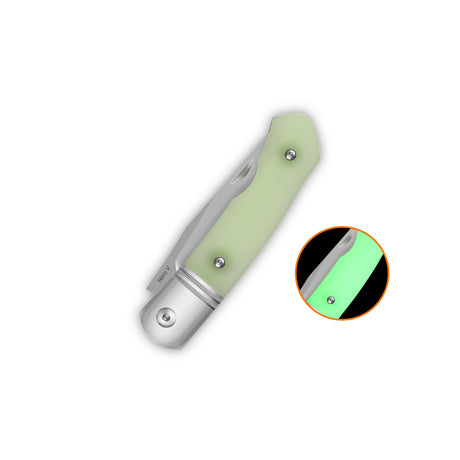 QSP Heron Slip Joint Pocket Knife Nitro V blade Glow-in-the-Dark G10 Handle