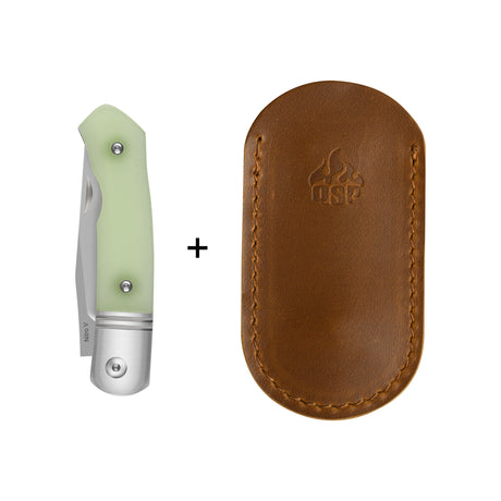 QSP Heron Slip Joint Pocket Knife Nitro V blade Glow-in-the-Dark G10 Handle